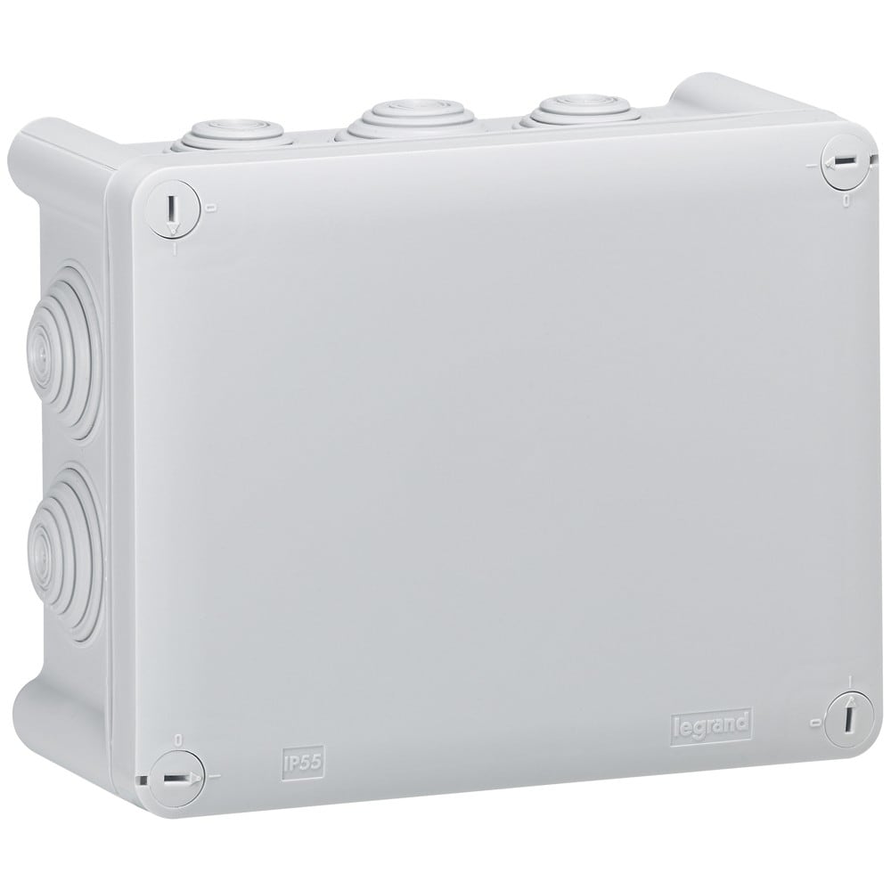 Legrand - Boîte de dérivation rectangulaire - 180x140x86 mm - fermeture 1/4 de tour - gris