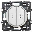 Legrand - Double interrupteur témoin (voyant fourni) Céliane Soft - 10A - Blanc