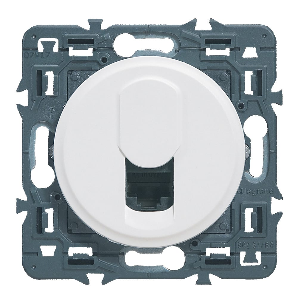 Legrand - Prise RJ45 multimédia catégorie 6 FTP Céliane - blanc avec support