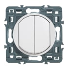 Legrand - Double interrupteur ou va-et-vient Céliane Soft 10A - blanc avec support