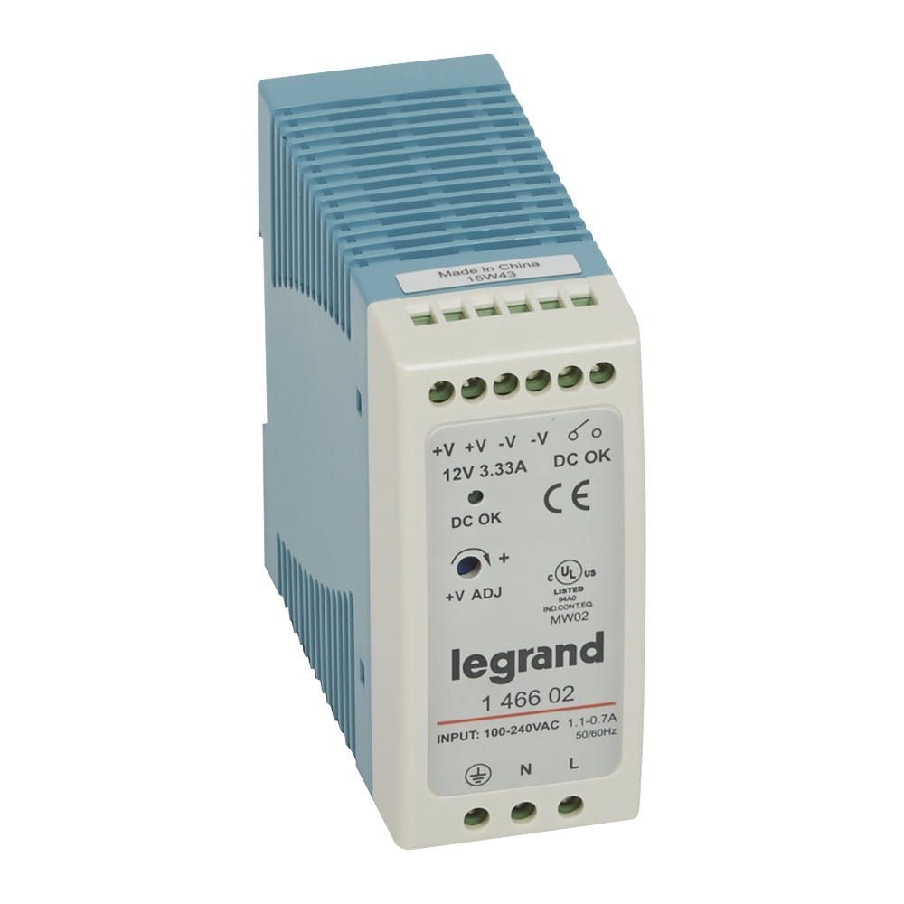 Legrand - Alimentation stabilisée découpage mono entrée 100V~ à 240V~ et sortie 12V= - 40W