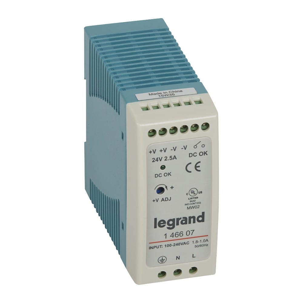 Legrand - Alimentation stabilisée découpage mono entrée 100V~ à 240V~ et sortie 24V= - 60W
