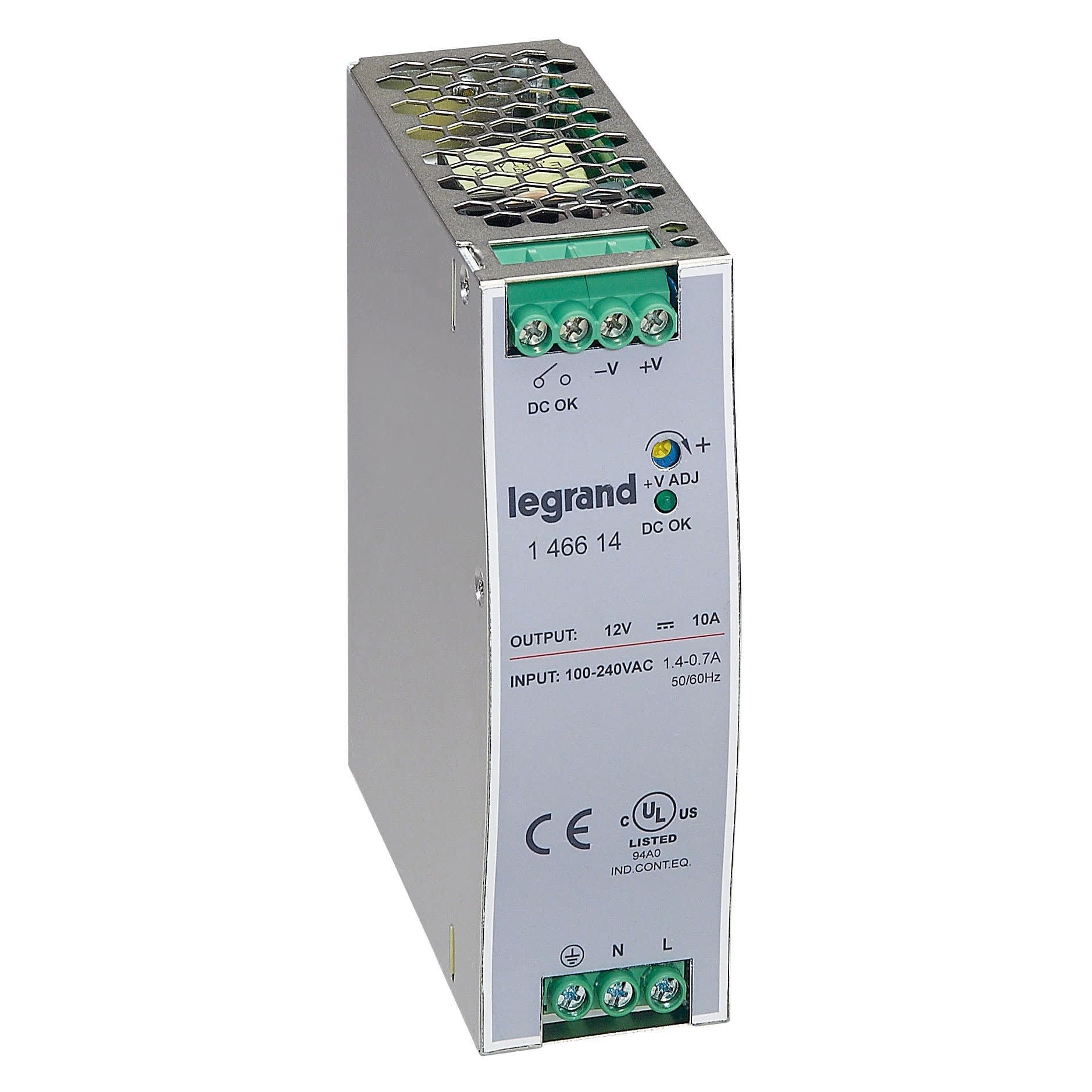 Legrand - Alimentation stabilisée à découpage monophasée 100-240V~/sortie 12V= - 120W