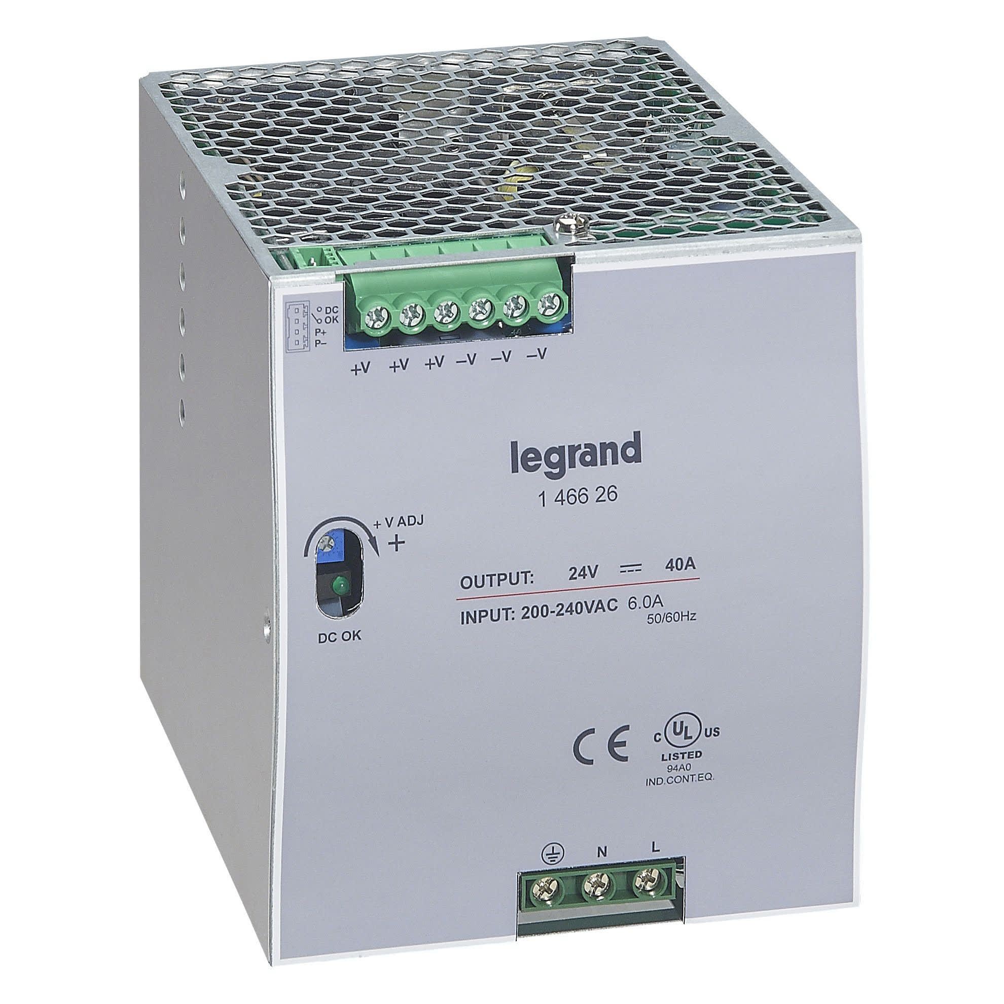 Legrand - Alimentation stabilisée à découpage monophasée entrée 200-240V~/sortie 24V= 960W