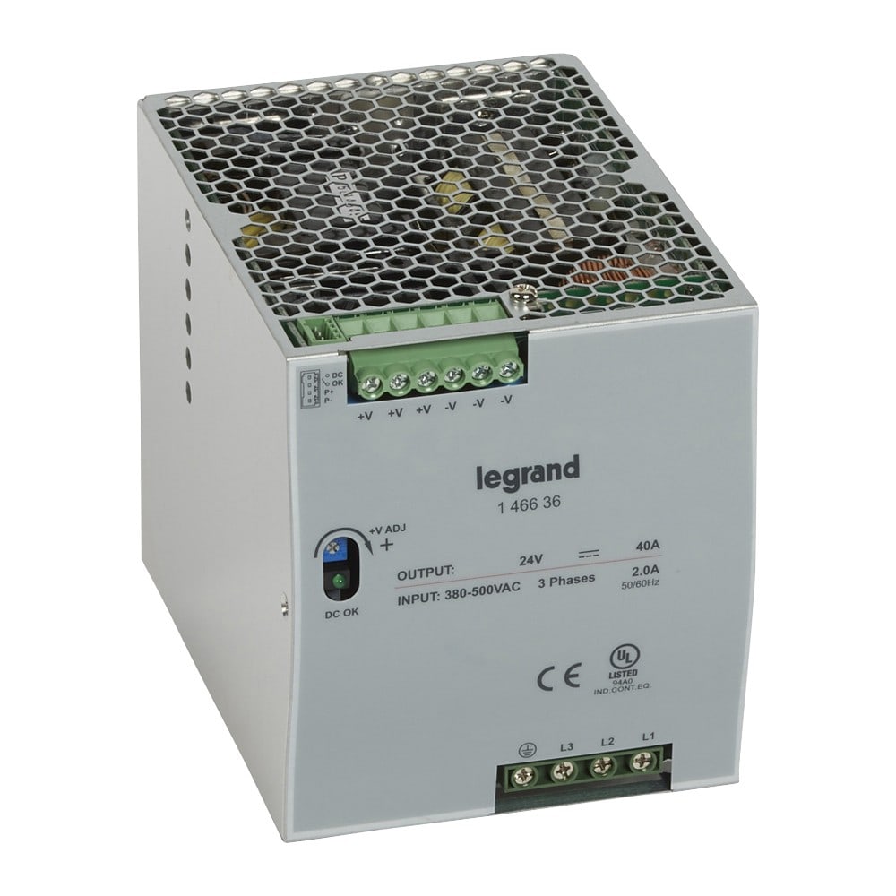 Legrand - Alimentation stabilisée à découpage triphasée 3x380 à 3x500V~/sortie 24V= - 960W