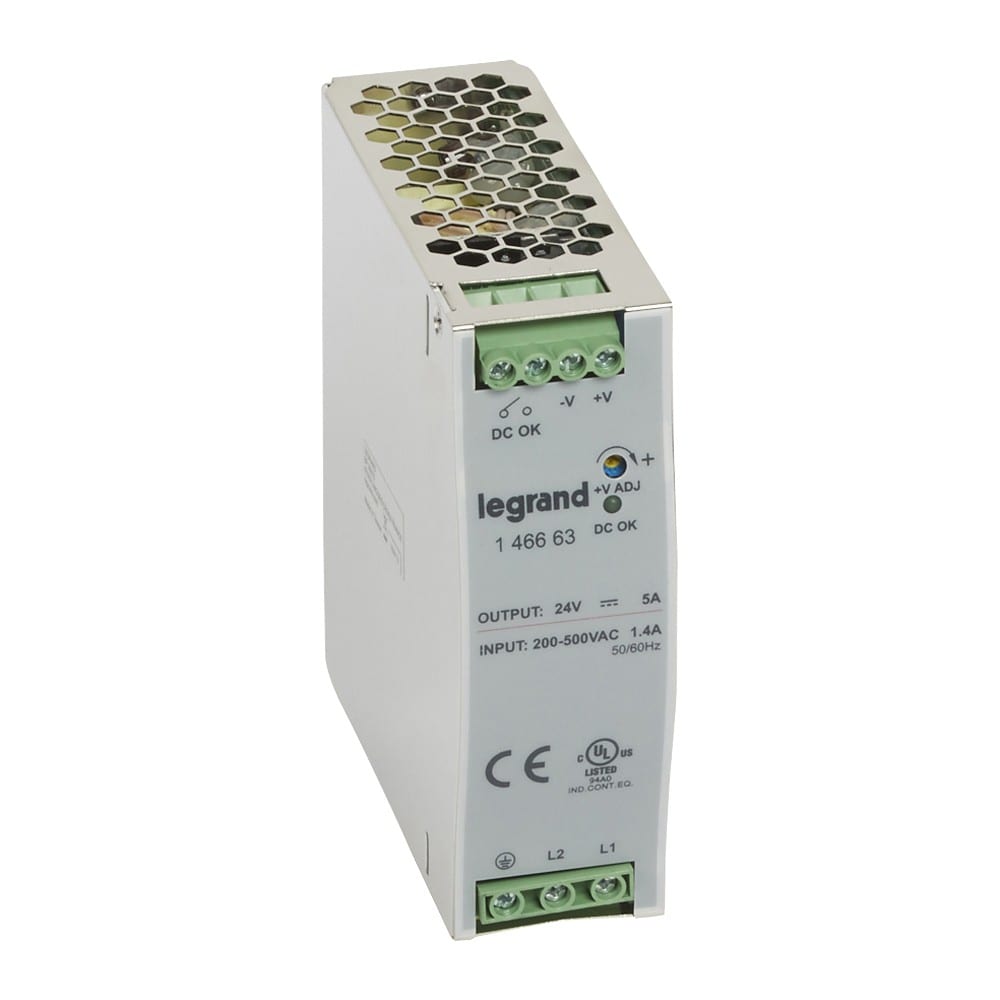Legrand - Alimentation stabilisée à découpage mono/bi - 120-480 W - sortie 24 V= - 120 W
