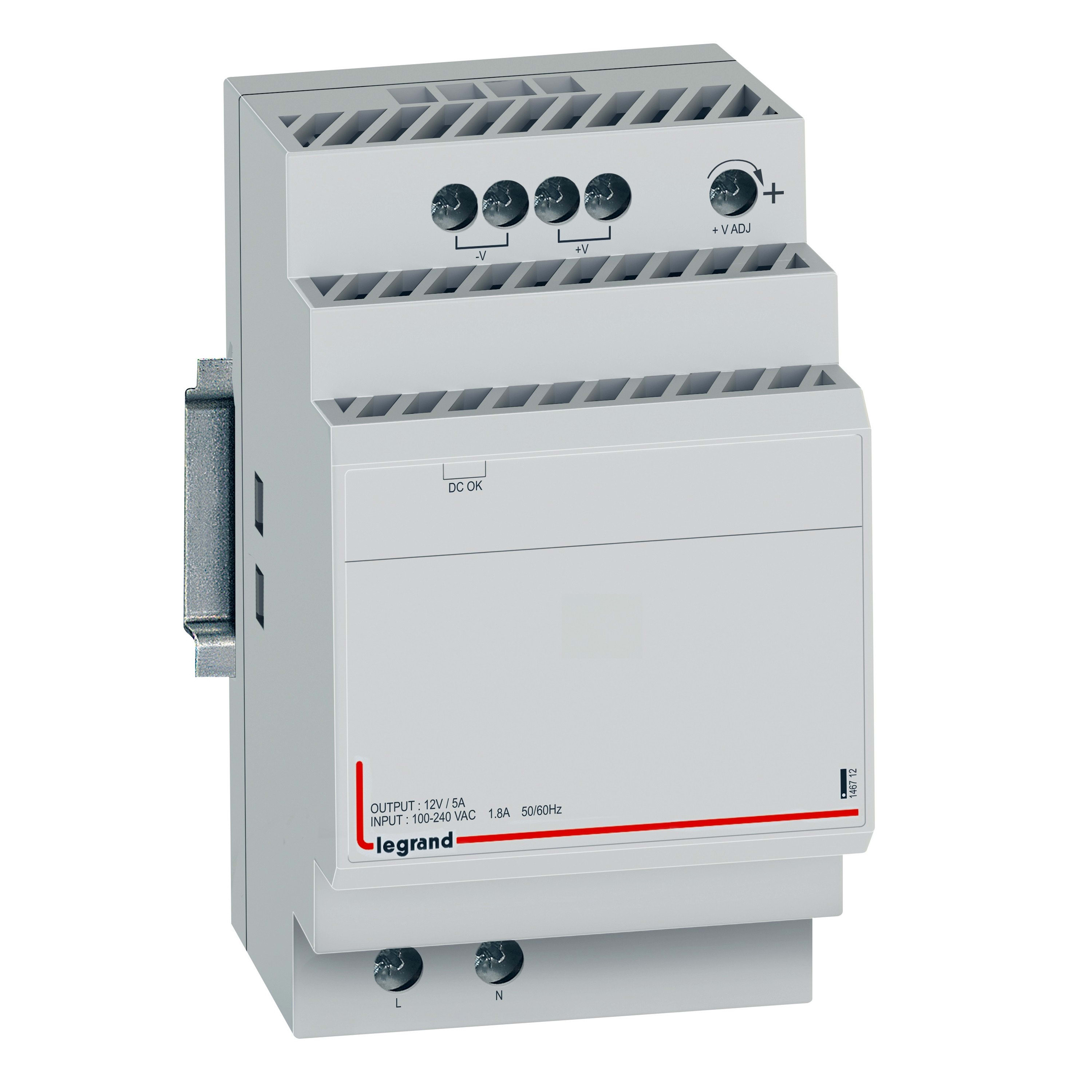 Legrand - Alimentation à découpage mono - alim 100-240 V~ - 12 V= / 54 W / 4,5 A