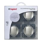 Legrand - Lot de 4 interrupteurs ou va-et-vient Céliane Soft - titane