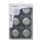 Legrand - Lot de 6 prises de courant avec terre Céliane Surface - titane