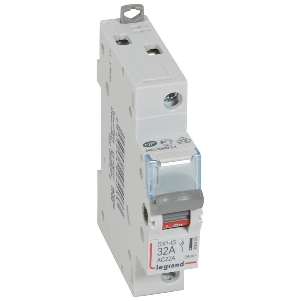 Legrand - Interrupteur-sectionneur DX3-IS 1P 250V~ - 32A - 1 module