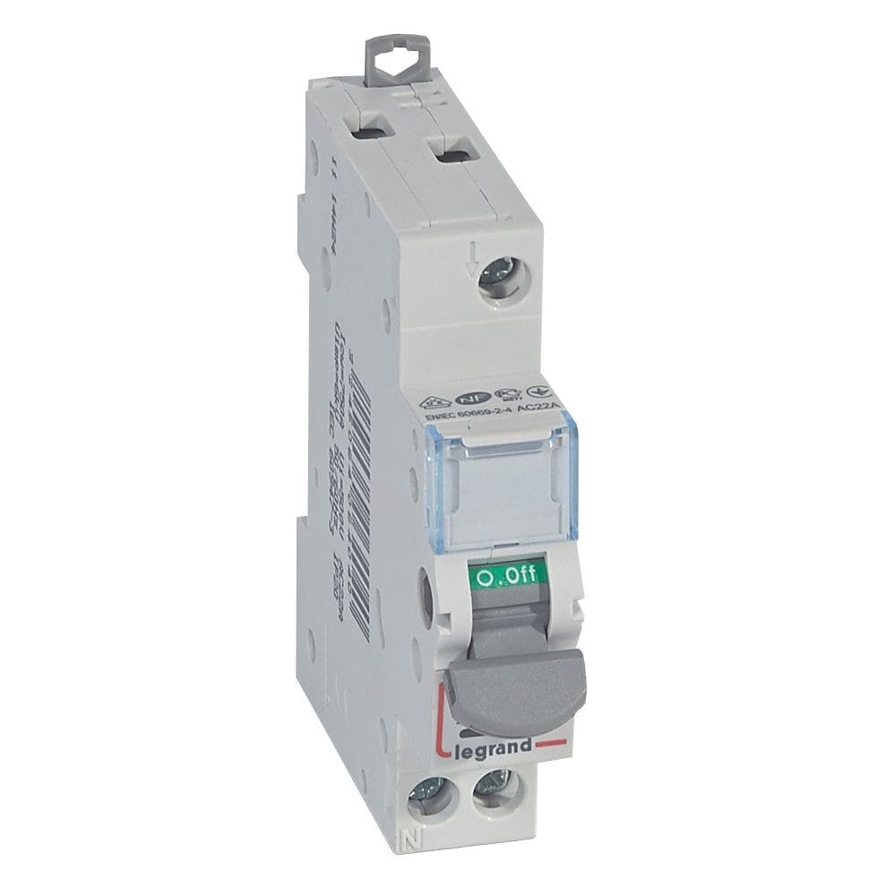 Legrand - Interrupteur-sectionneur DX3-IS à voyant 1P 250V~ - 20A - 1 module