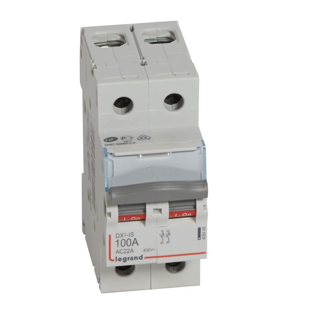 Legrand - Interrupteur-sectionneur DX3-IS 2P 400V~ - 100A - 2 modules