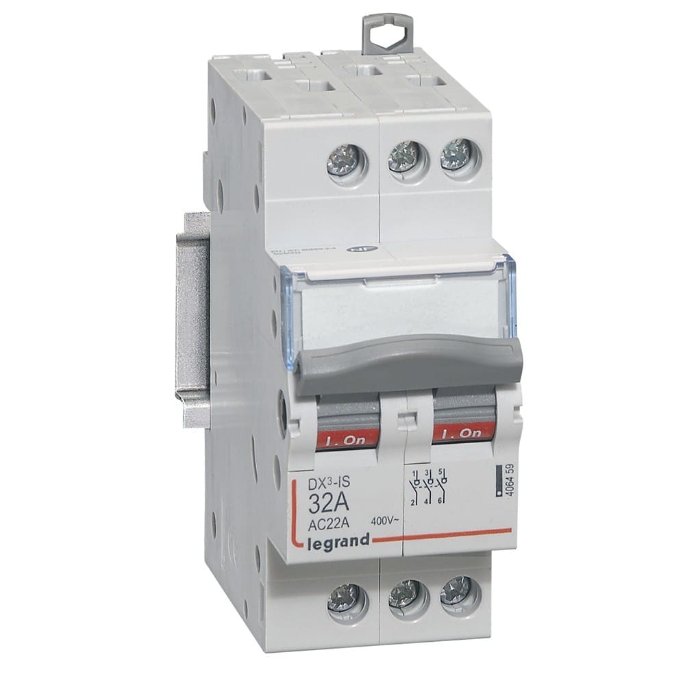 Legrand - Interrupteur-sectionneur DX3-IS 3P 400V~ - 32A - 2 modules