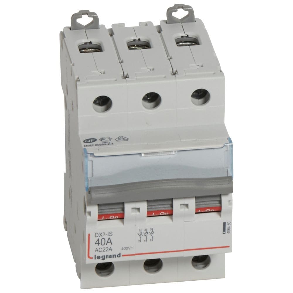 Legrand - Interrupteur-sectionneur DX3-IS 3P 400V~ - 40A - 3 modules