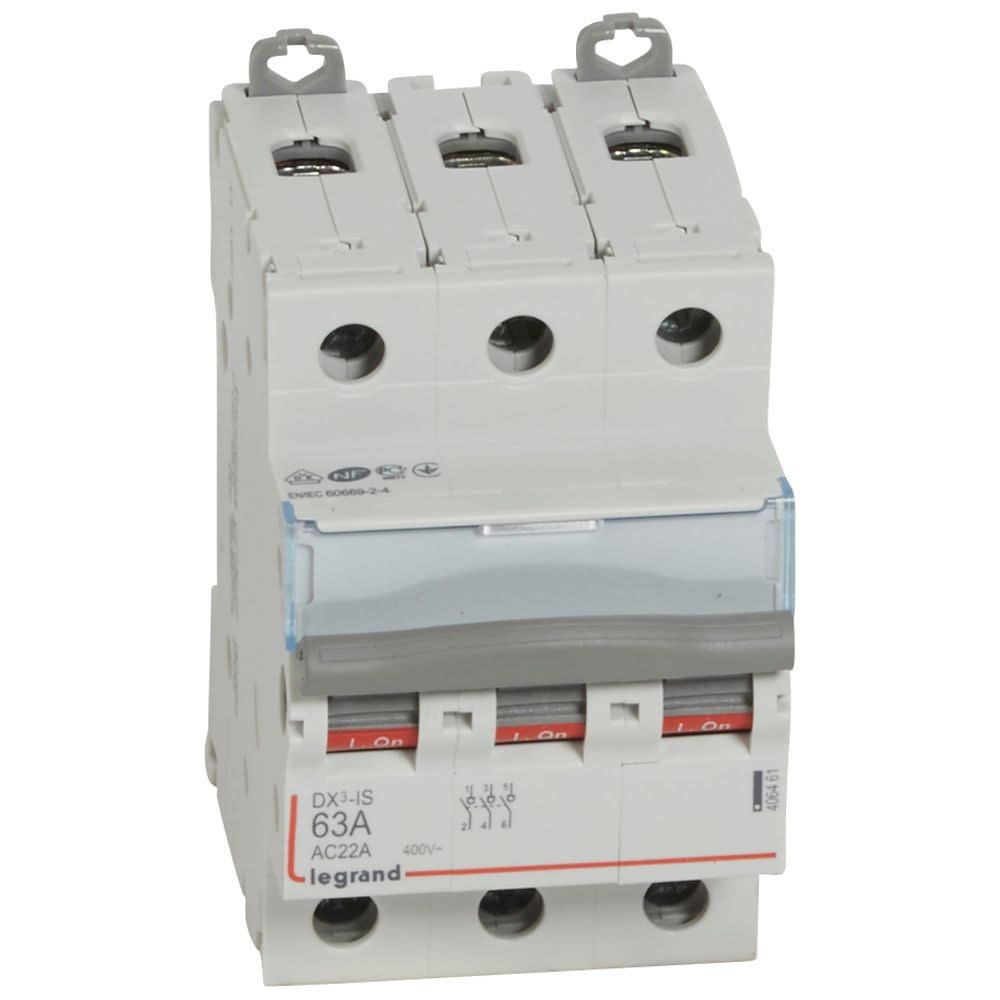 Legrand - Interrupteur-sectionneur DX3-IS 3P 400V~ - 63A - 3 modules