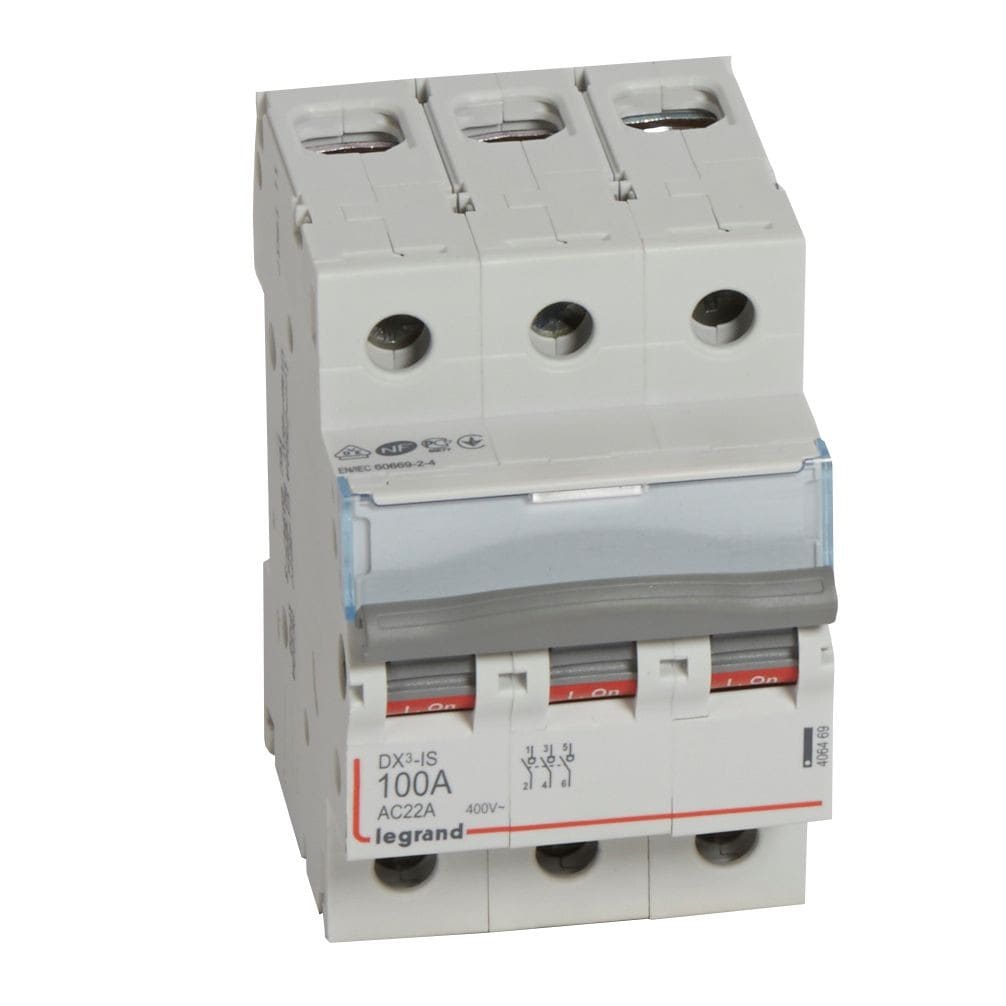 Legrand - Interrupteur-sectionneur DX3-IS 3P 400V~ - 100A - 3 modules