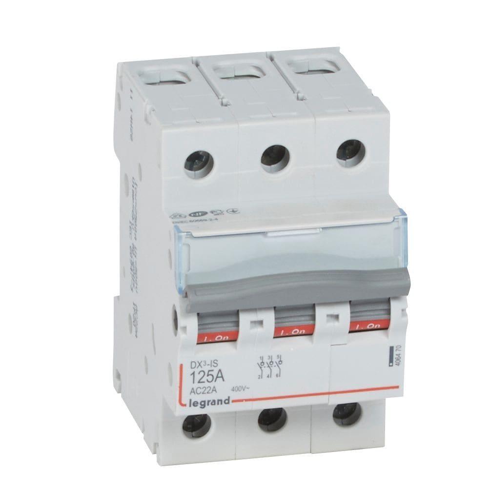 Legrand - Interrupteur-sectionneur DX3-IS 3P 400V~ - 125A - 3 modules