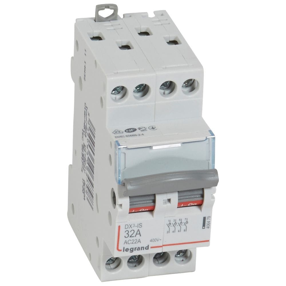 Legrand - Interrupteur-sectionneur DX3-IS 4P 400V~ - 32A - 2 modules