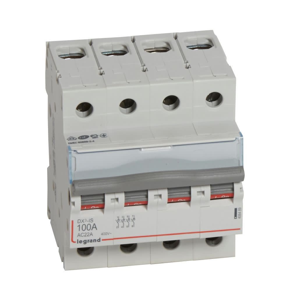 Legrand - Interrupteur-sectionneur DX3-IS 4P 400V - 100A - 4 modules