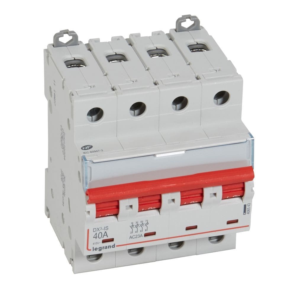 Legrand - Interrupteur-sectionneur DX3-IS à déclenchement 4P 400V~ - 40A - 4 modules