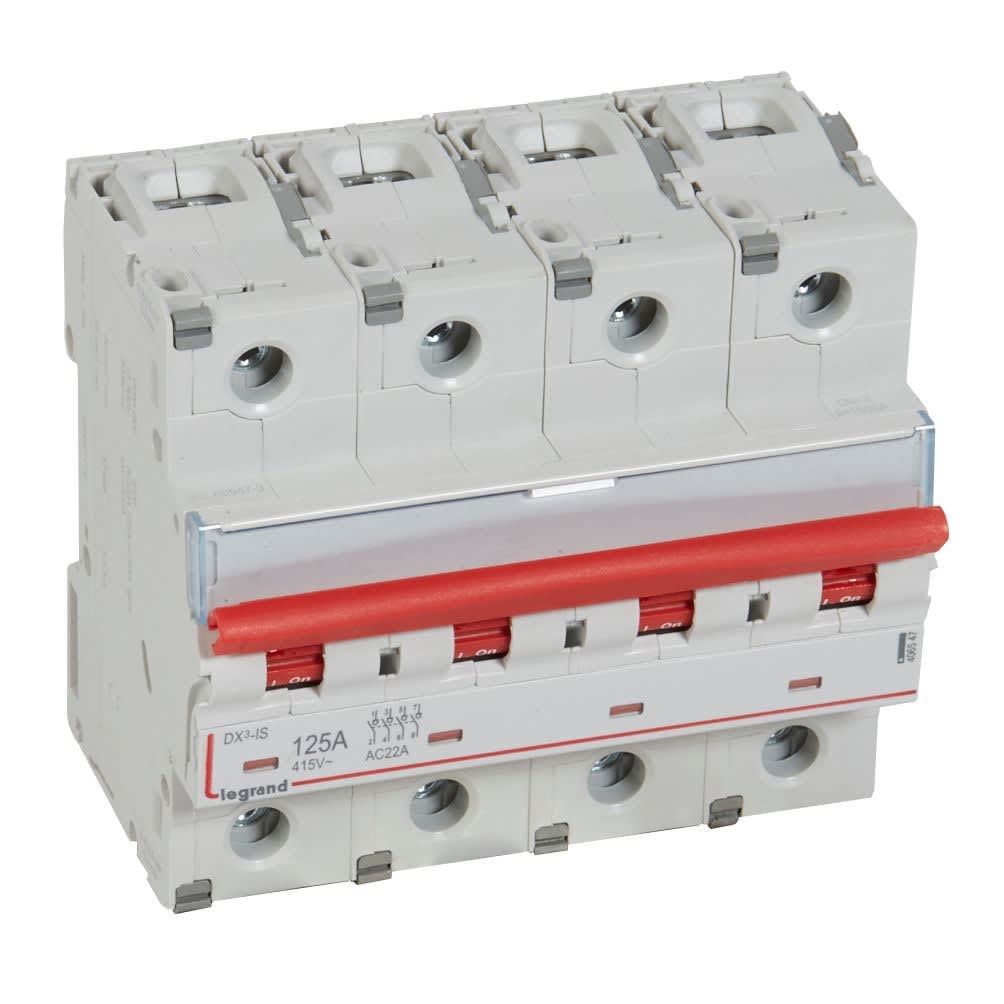 Legrand - Interrupteur-sectionneur DX3-IS à déclenchement 4P 400V~ - 125A - 6 modules
