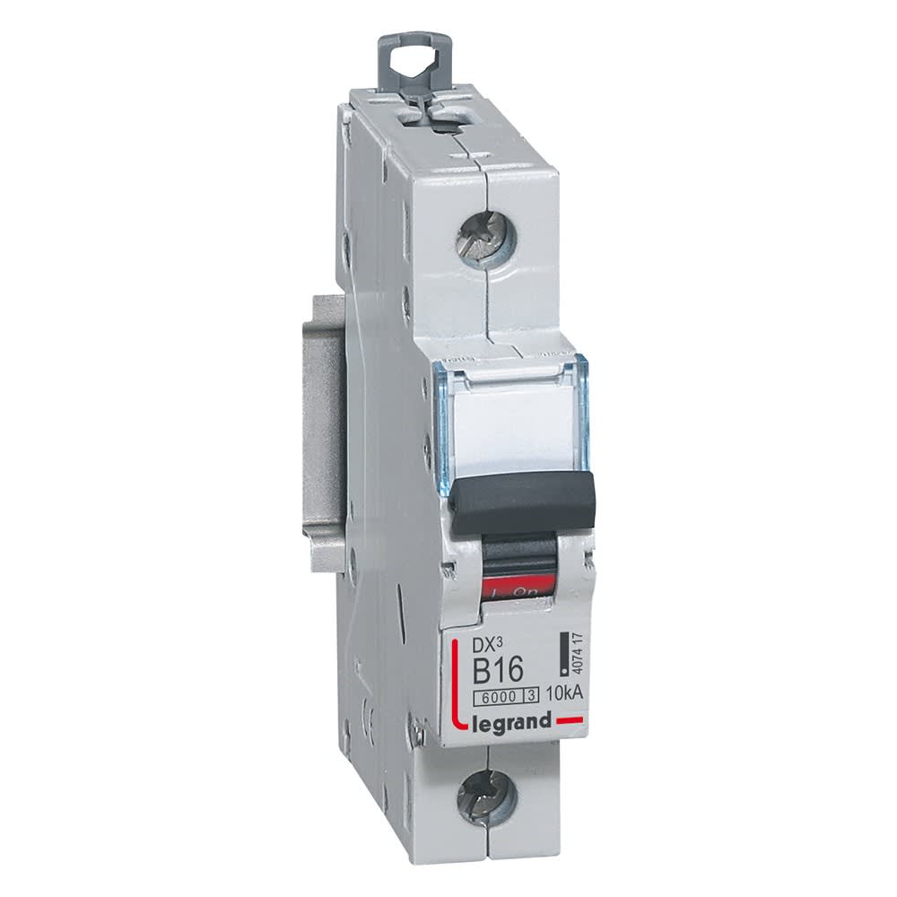 Legrand - Disj. DX36000 10kA arrivée haute/départ bas à vis 16A -courbe B -1 module