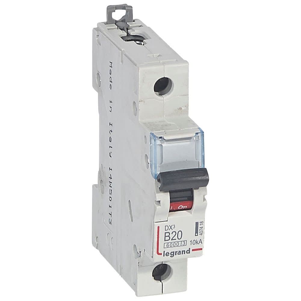 Legrand - Disj. DX36000 10kA arrivée haute/départ bas à vis 20A -courbe B -1 module