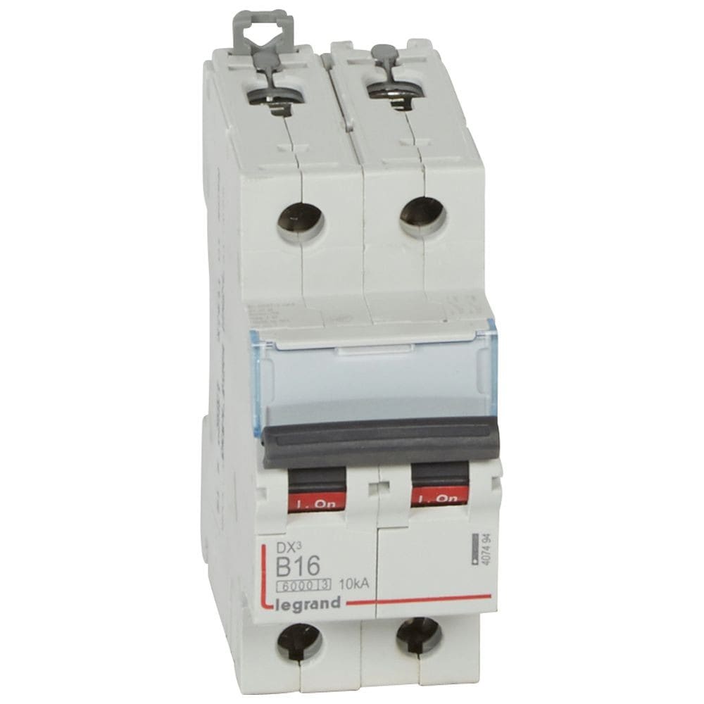 Legrand - Disjoncteur DX36000 10kA arrivée haute/départ bas vis 2P 16A courbe B - 2 mod