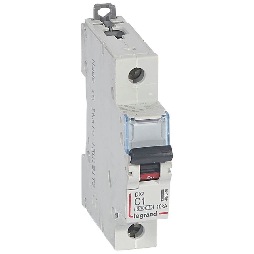 Legrand - Disjoncteur DX36000 10kA arrivée haute/départ bas vis 1P 1A courbe C - 1 mod