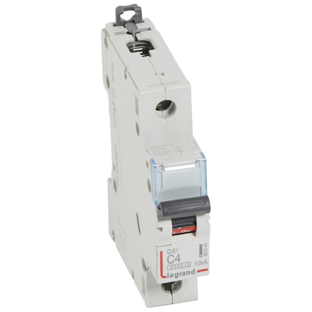 Legrand - Disjoncteur DX36000 10kA arrivée haute/départ bas vis 1P 4A courbe C - 1 mod