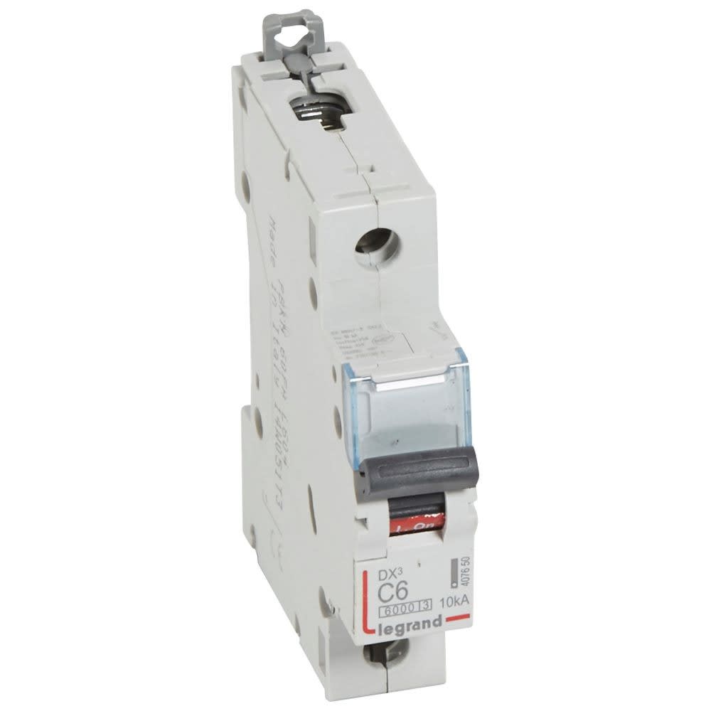 Legrand - Disjoncteur DX36000 10kA arrivée haute/départ bas vis 1P 6A courbe C - 1 mod