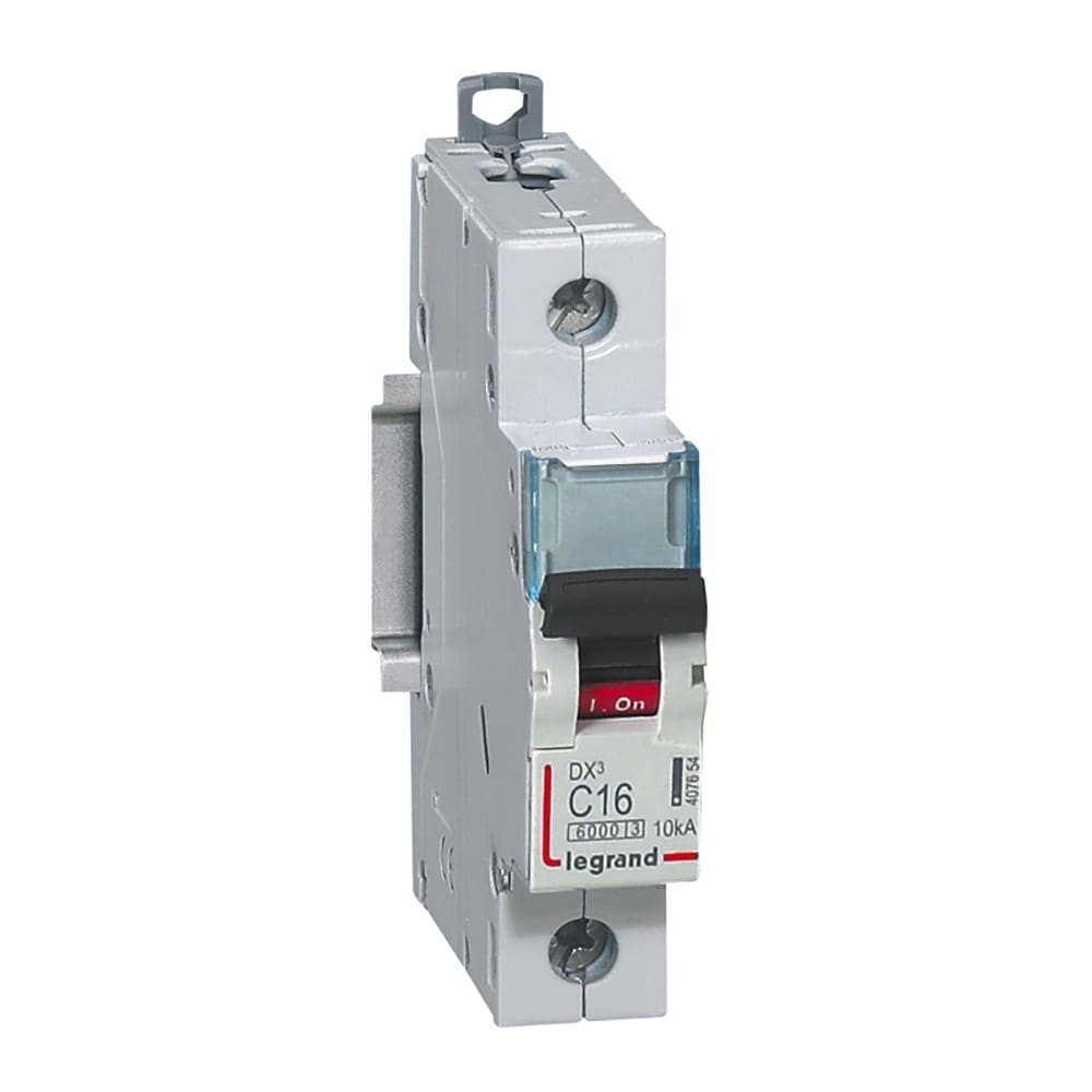 Legrand - Disjoncteur DX36000 10kA arrivée haut/départ bas vis 1P 16A courbe C - 1 module