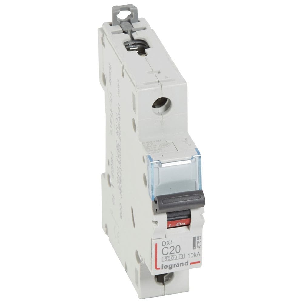 Legrand - Disj. DX3 6000kA 10kA arrivée haute/départ bas à vis 20A -courbe C -1 module