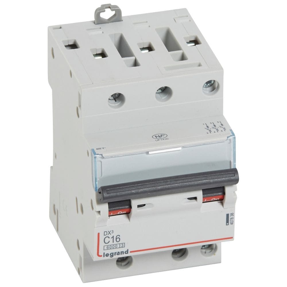 Legrand - Disjoncteur DX3 6000 -vis/vis-3P- 400V~-16A-courbeC-peigne HX3 opti 4P -3M