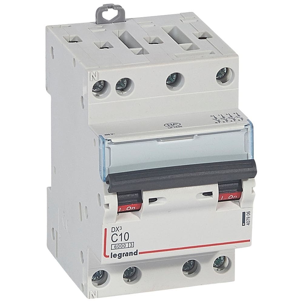 Legrand - Disjoncteur DX3 6000 -vis/vis- 4P- 400V~-10A-courbeC-peigne HX3 opti 4P -3M