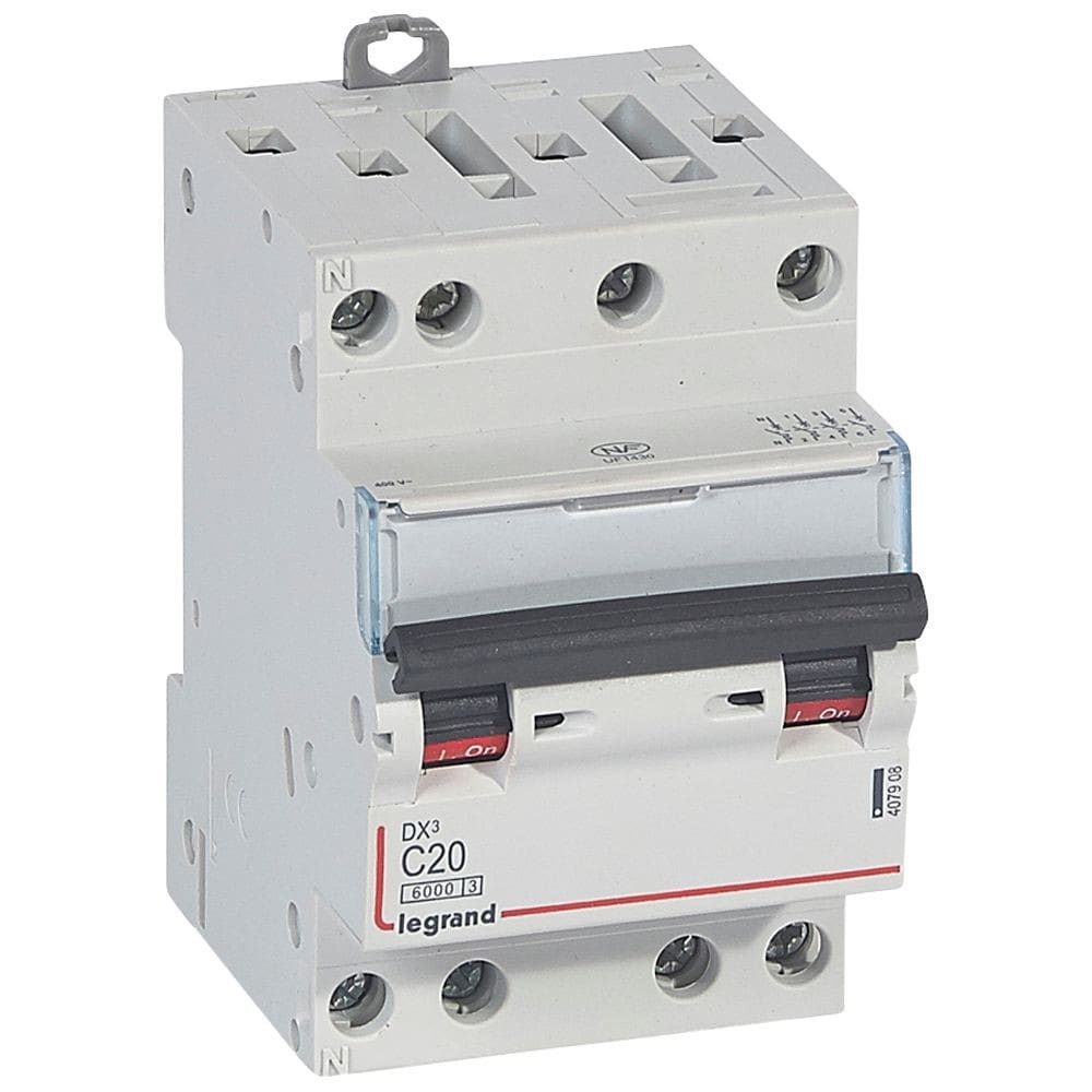 Legrand - Disjoncteur DX3 6000 -vis/vis- 4P- 400V~-20A-courbeC-peigne HX3 opti 4P -3M