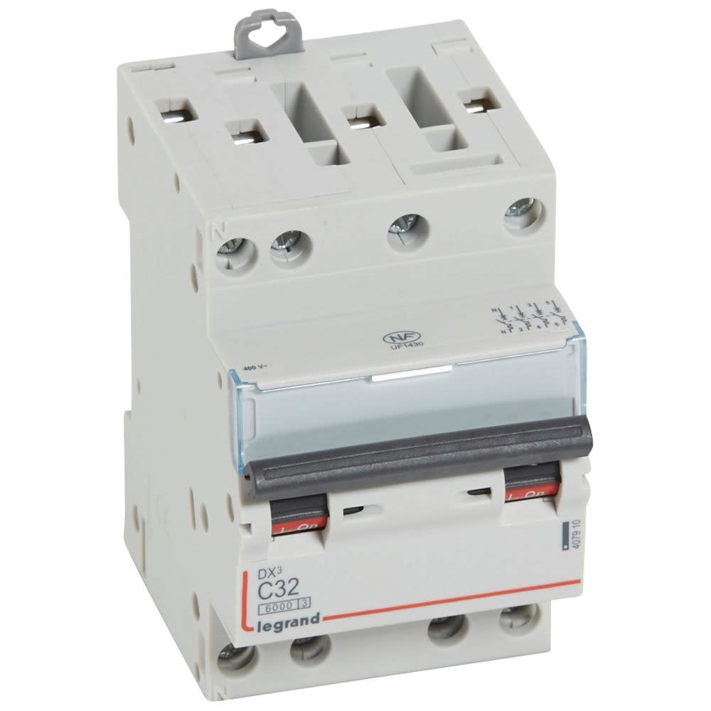 Legrand - Disjoncteur DX3 6000 -vis/vis- 4P- 400V~-32A-10kA-courbeC-peigne HX3 opti 4P -3M