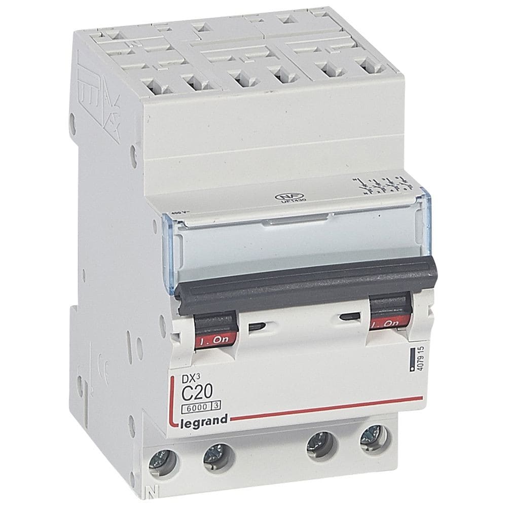 Legrand - Disjoncteur DX3 6000 -auto/vis- 4P- 400V~-20A-courbeC-peigne HX3 opti 4P -3M
