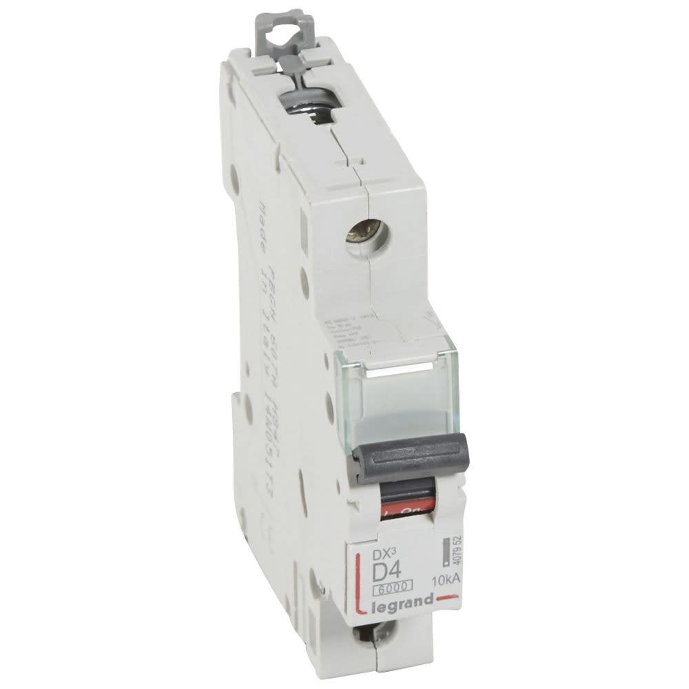 Legrand - Disjoncteur DX36000 10kA arrivée haute/départ bas vis 1P 4A courbe D - 1 mod