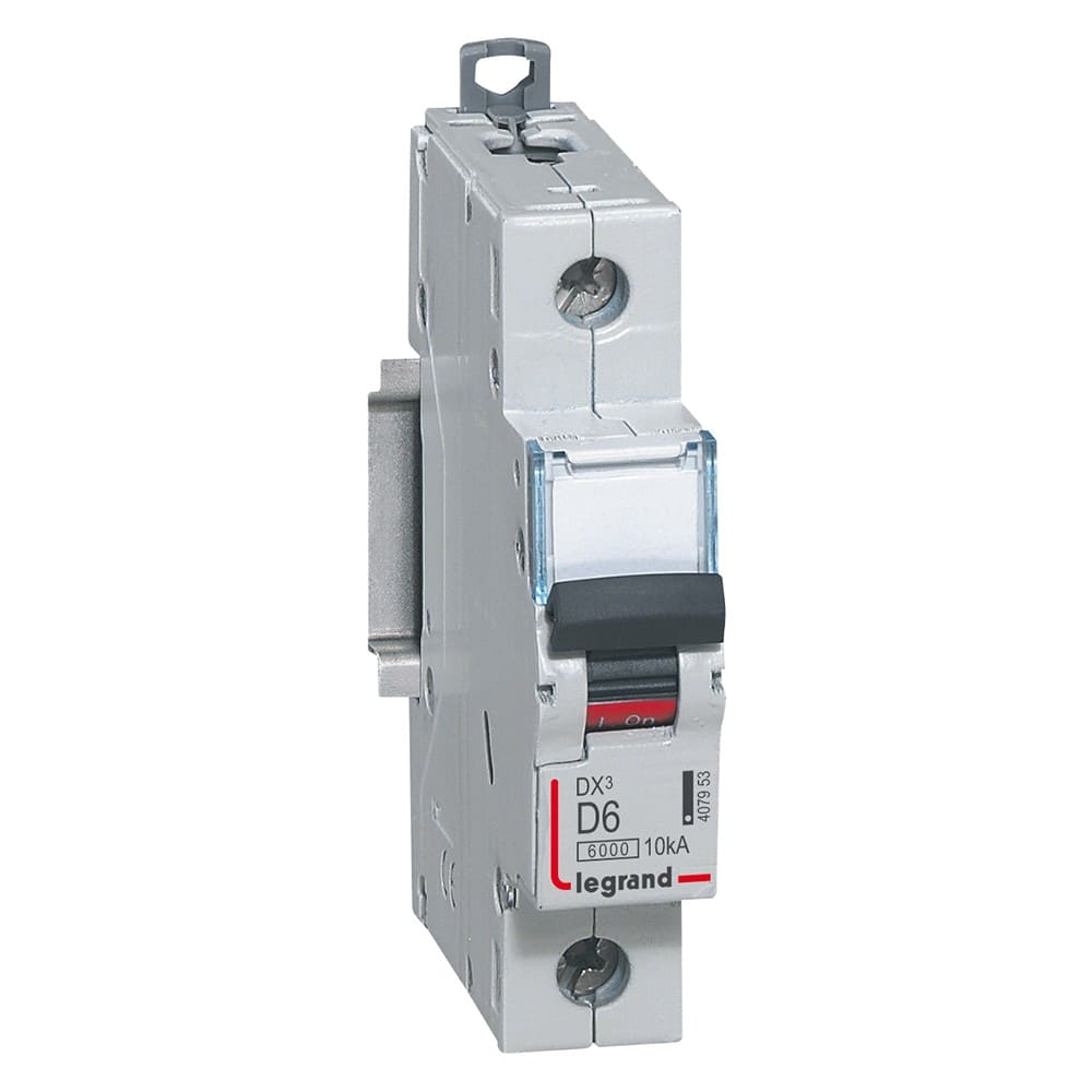 Legrand - Disjoncteur DX36000 10kA arrivée haute/départ bas vis 1P 6A courbe D - 1 mod