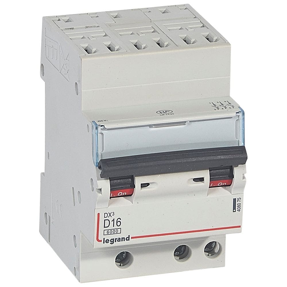 Legrand - Disjoncteur DX3 6000-auto/vis-3P-400V -16A-courbe D-peigne HX3 opti 4P -3M