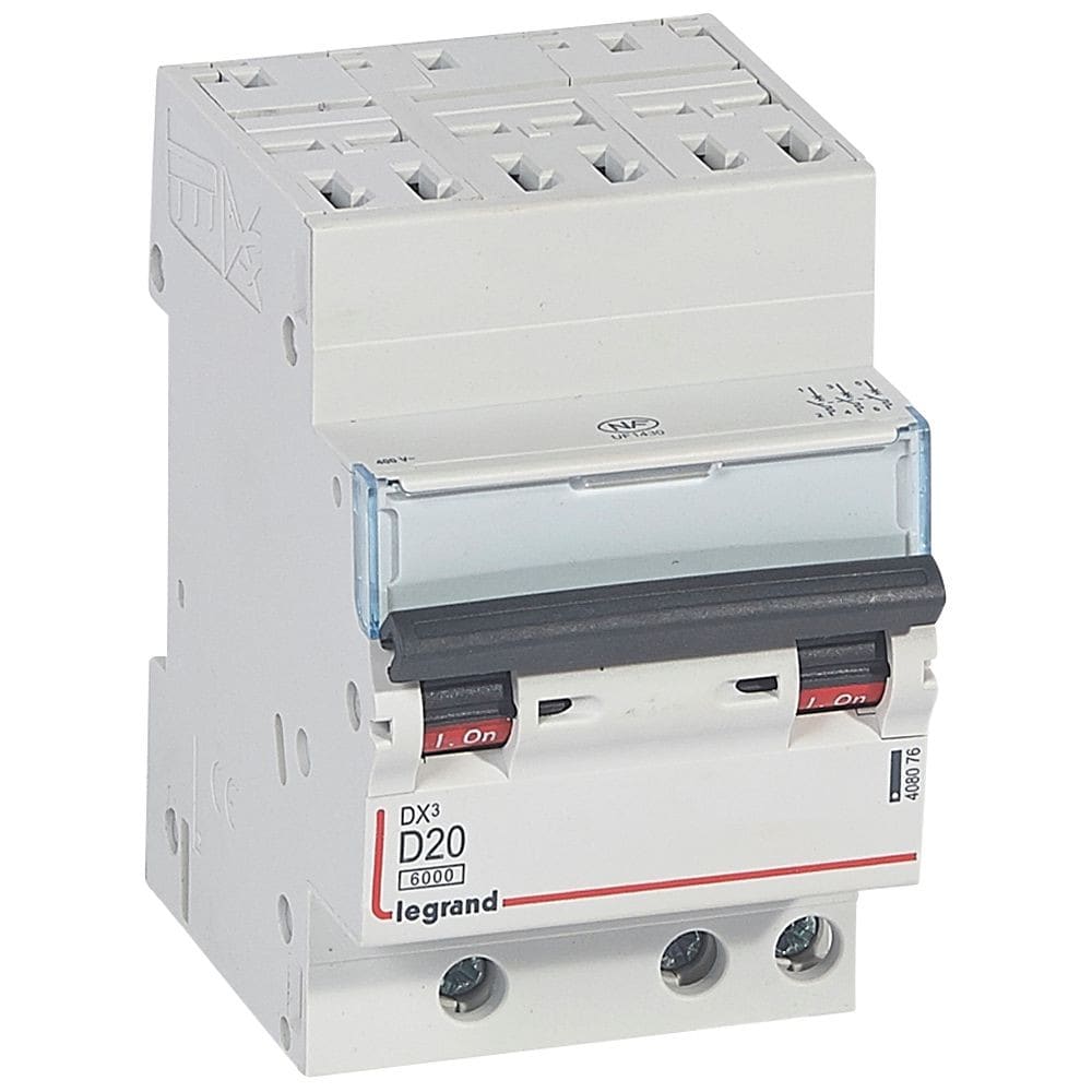Legrand - Disjoncteur DX3 6000-auto/vis-3P-400V -20A-courbe D-peigne HX3 opti 4P -3M