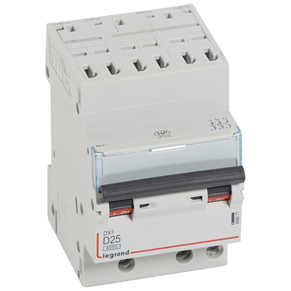 Legrand - Disjoncteur DX3 6000-auto/vis-3P-400V -25A-courbe D-peigne HX3 opti 4P -3M