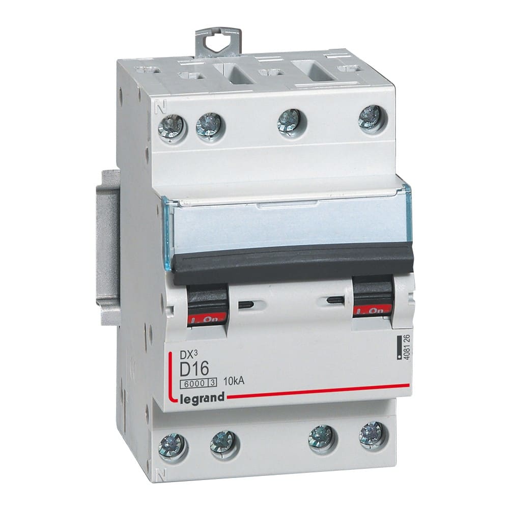 Legrand - Disjoncteur DX3 6000-vis/vis-4P-400V~-16A-courbe D-peigne HX3 opti 4P -3M
