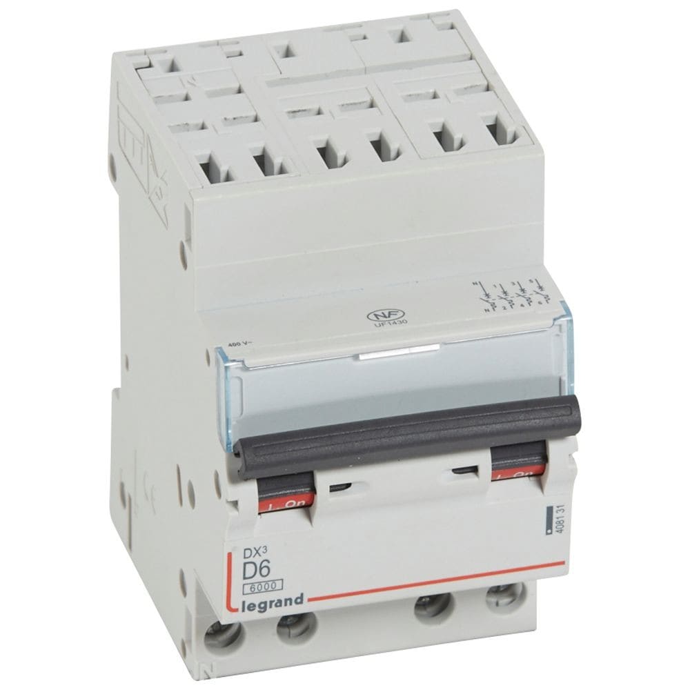 Legrand - Disjoncteur DX3 6000-auto/vis-4P-400V~-6A -courbe D-peigne HX3 opti 4P -3M