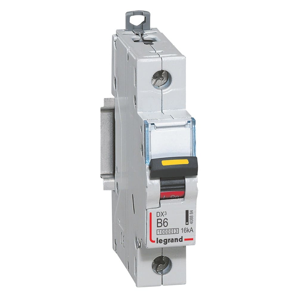 Legrand - Disjoncteur DX310000 16kA arrivée haute/départ bas vis 1P 6A courbe B - 1 mod