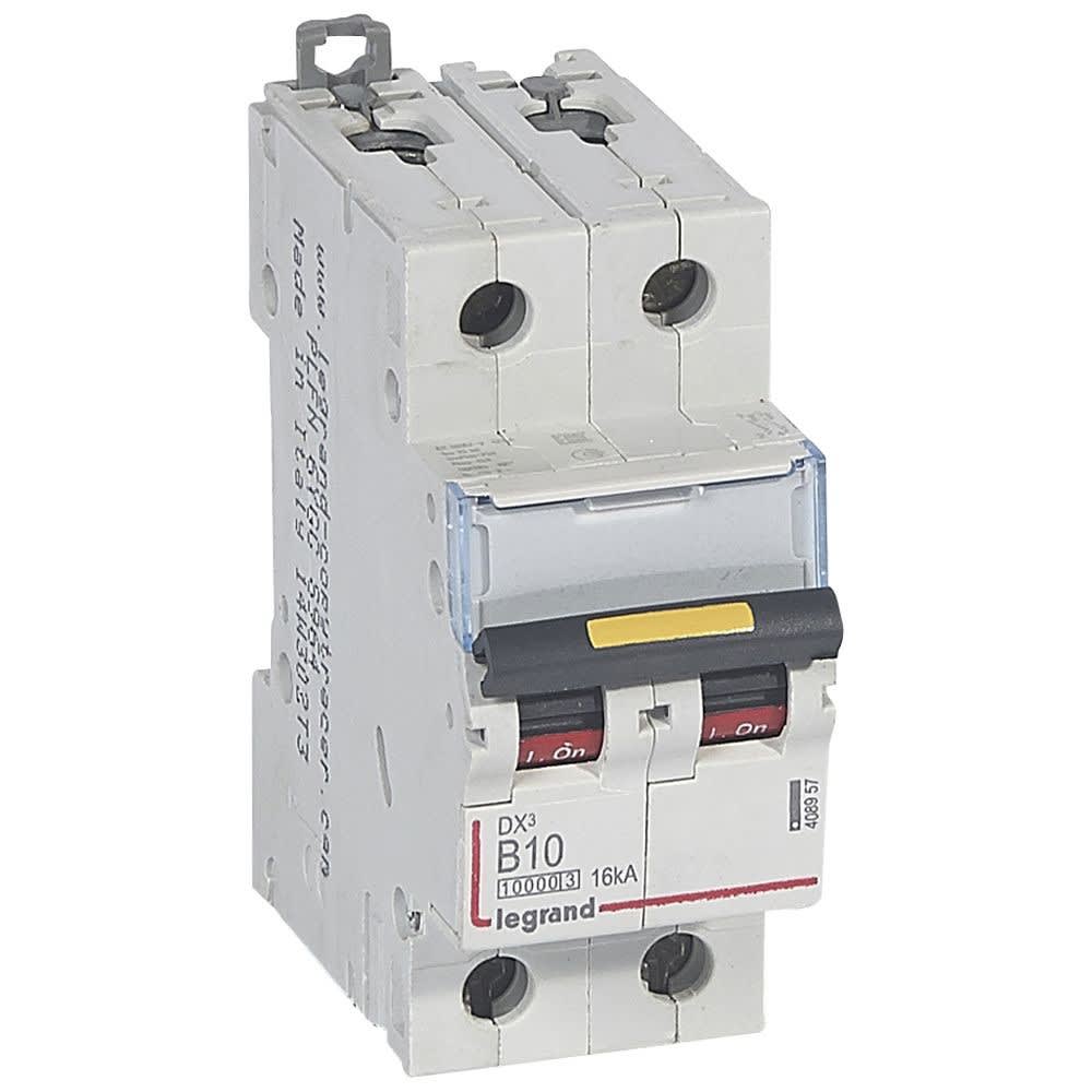 Legrand - Disj. DX3 1000kA 16kA arrivée haute/départ bas à vis 10A -courbe B -2 modules
