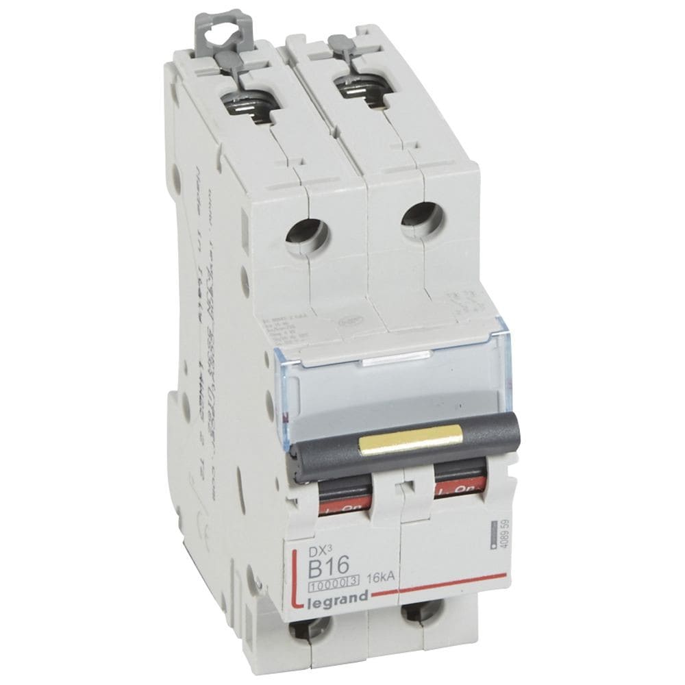 Legrand - Disj. DX3 1000kA 16kA arrivée haute/départ bas à vis 16A -courbe B -2 modules