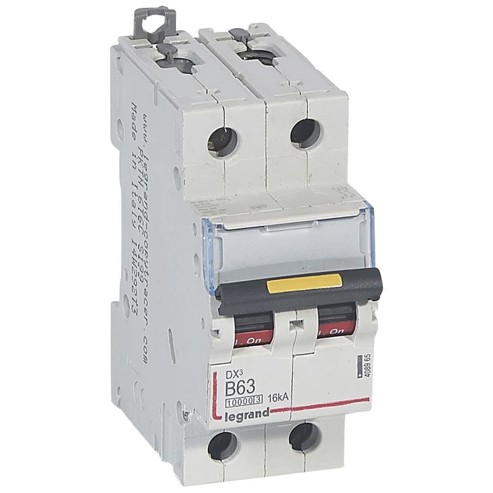 Legrand - Disj. DX3 1000kA 16kA arrivée haute/départ bas à vis 63A -courbe B -2 modules