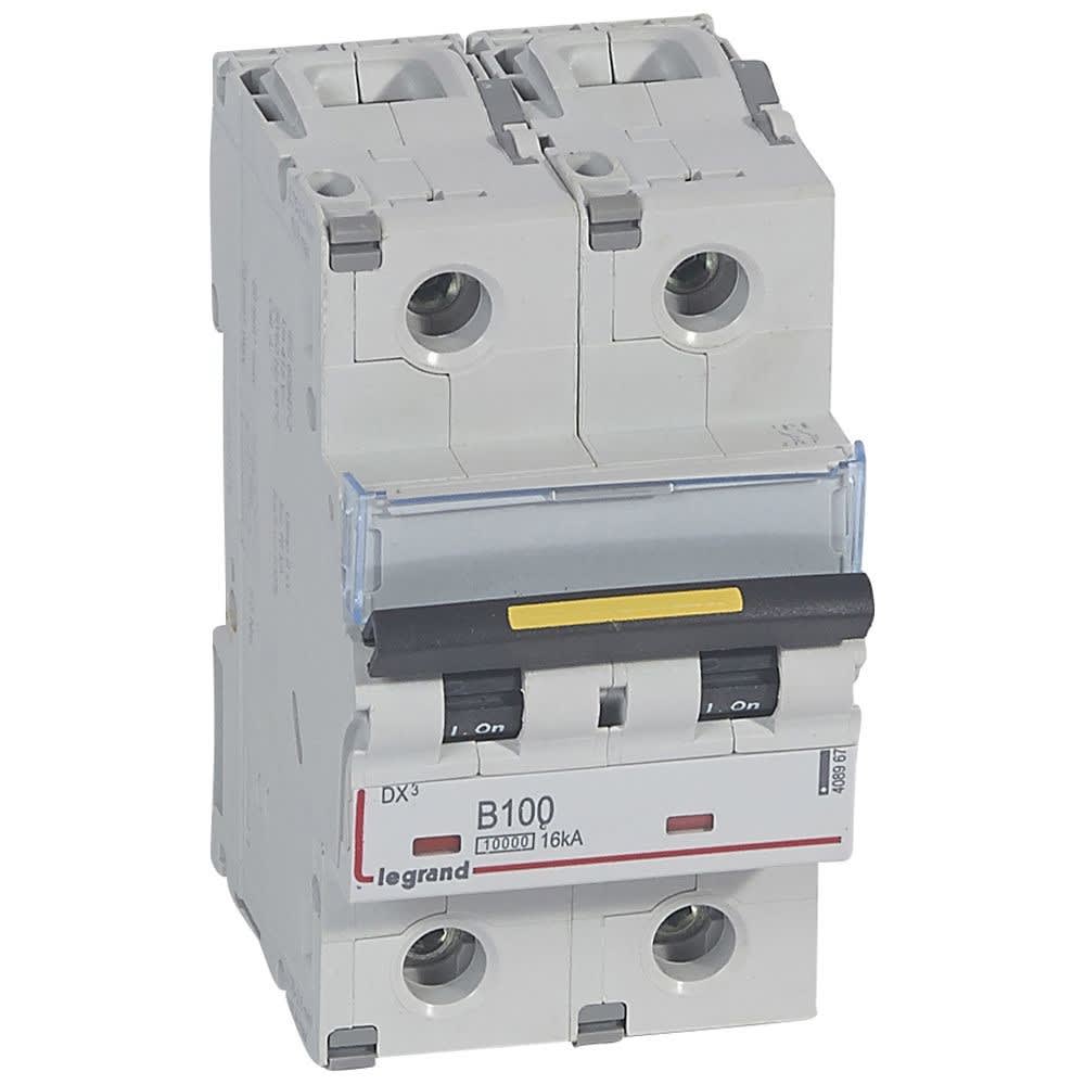 Legrand - Disjoncteur DX3 10000 - vis/vis - 2P - 230/400V~ - 100A - 16kA - courbe B - 3M